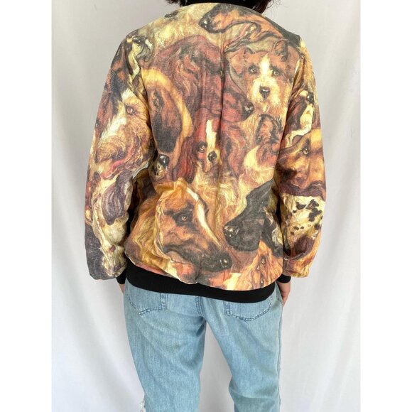 90s vintage dog head all over print unisex mens tyvek light windbreaker jacket - Picture 6 of 10